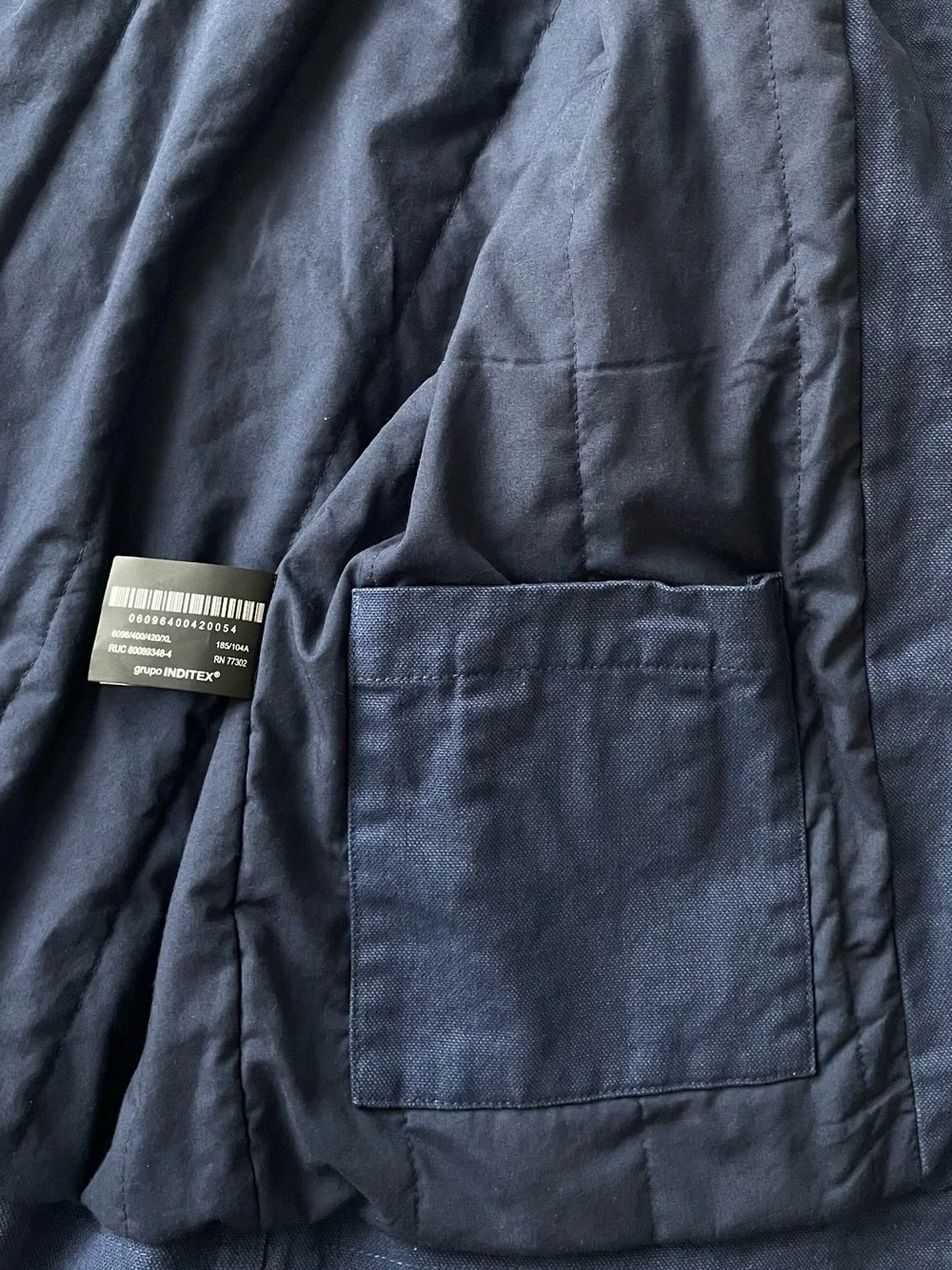 Zara Contrast Collar Fireman Clasp Barn Jacket  XL Blue